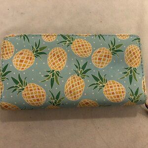 Badiya Pineapple Print Zip Around Wallet